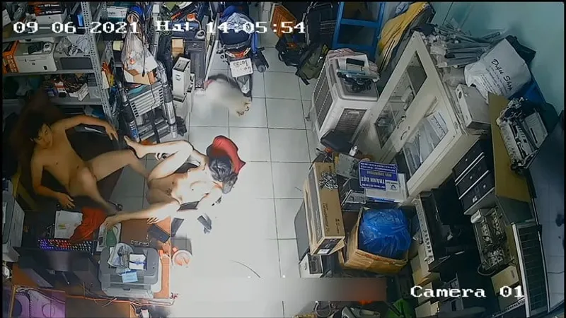 Vợ chồng vụng trộm trong của chuối máy tính